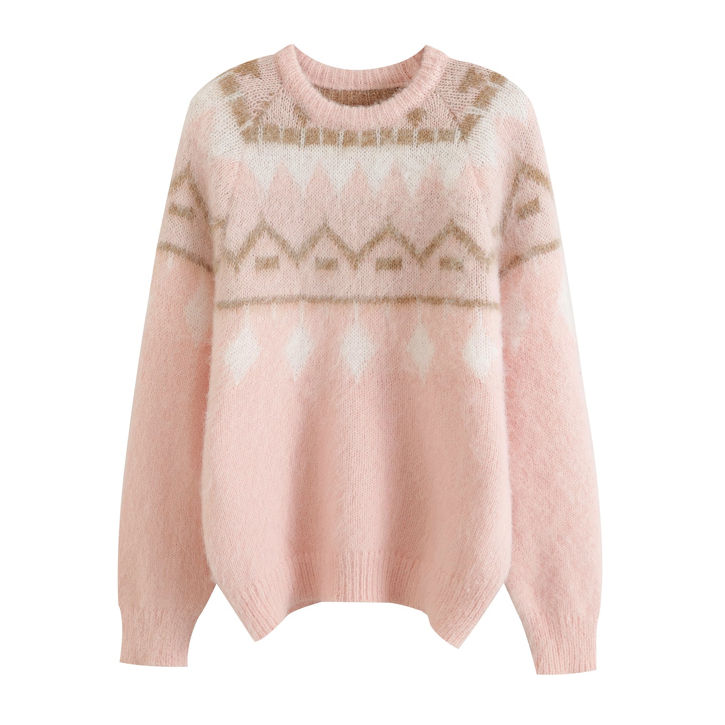 Alpaca Fel Island printed round neck long sleeved pullover sweater