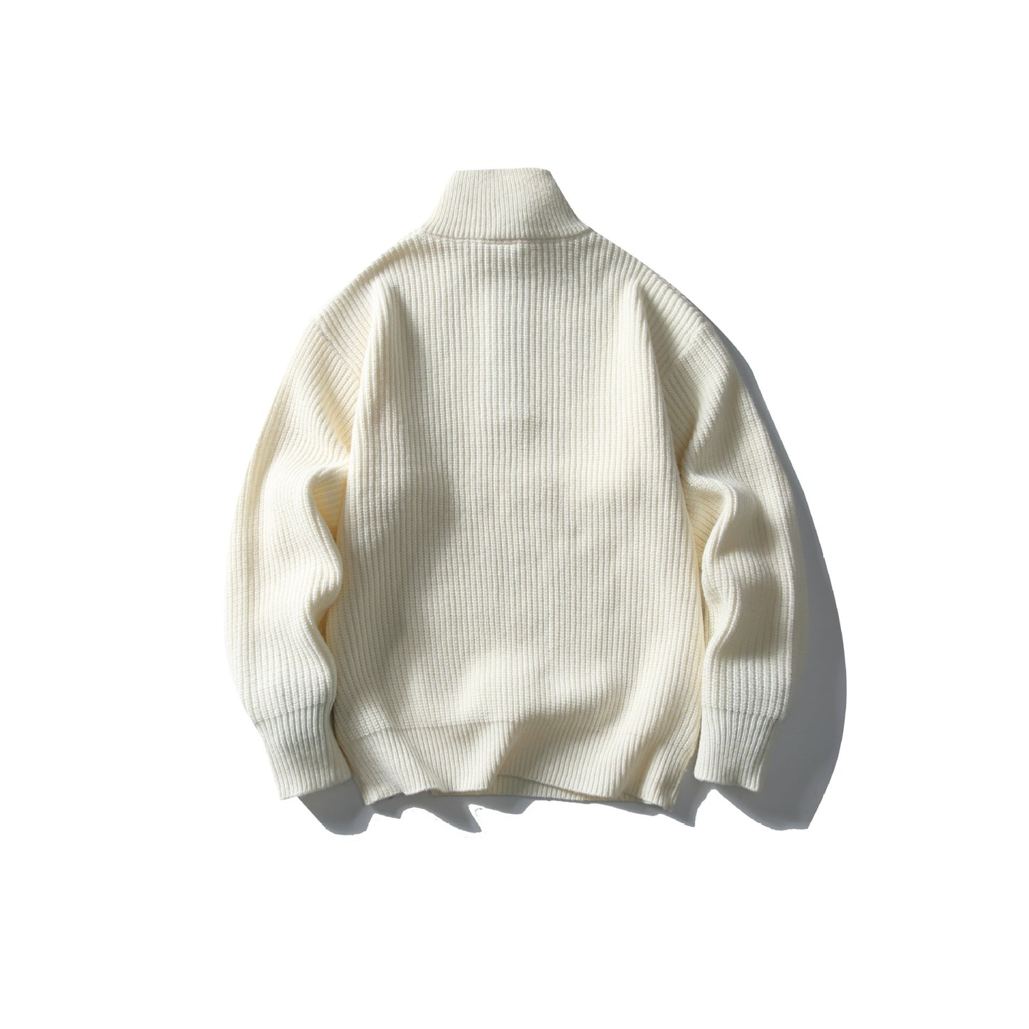 Half-Zip Stand-Up Collar Knit Sweater